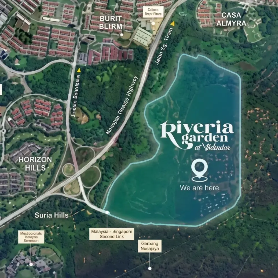 Riveria Garden township location map, Iskandar Puteri, Johor